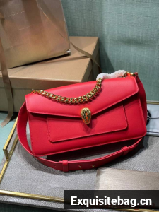 Bvlgari Serpenti Forever leather small crossbody bag 292833 red