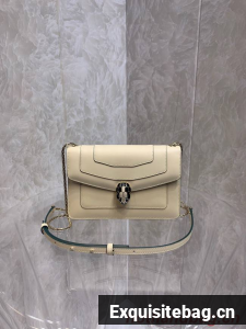 Bvlgari Serpenti Forever leather small crossbody bag 65106 cream