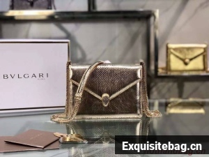 Bvlgari Serpenti Forever leather small crossbody bag B210544 light gold