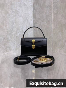 Bvlgari Serpenti Forever leather small crossbody bag B210755 Black