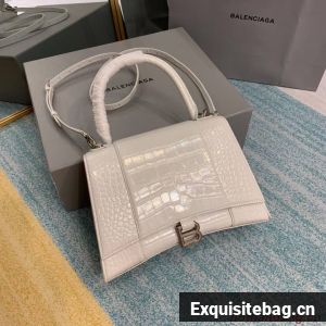 Balenciaga HOURGLASS MEDIUM TOP HANDLE BAG B108892E white