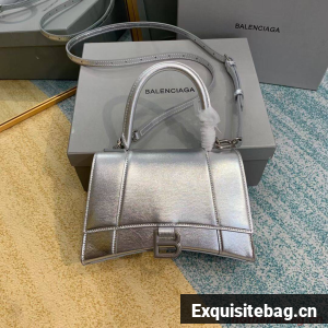 Balenciaga HOURGLASS SMALL TOP HANDLE BAG B108895-1 Silver 