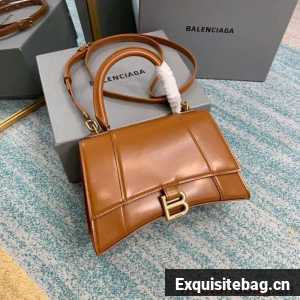 Balenciaga HOURGLASS SMALL TOP HANDLE BAG B108895-1 brown