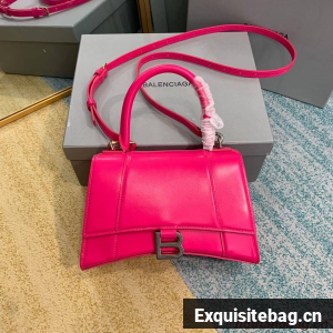Balenciaga HOURGLASS SMALL TOP HANDLE BAG B108895-1 neon pink
