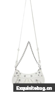 Balenciaga LE CAGOLE MINI PURSE WITH CHAIN CROCODILE EMBOSSED 9016 white Balenciaga LE CAGOLE MINI PURSE WITH CHAIN CROCODILE EMBOSSED 9016 white