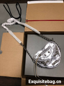 Balenciaga WOMENS LE CAGOLE HEART MINI BAG 27811 silver Balenciaga WOMENS LE CAGOLE HEART MINI BAG 27811 silver