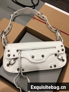Balenciaga WOMENS LE CAGOLE SHOULDER BAG 6688 white Balenciaga WOMENS LE CAGOLE SHOULDER BAG 6688 white