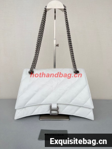 Balenciaga HOURGLASS With Chain 92886 WHITE Balenciaga HOURGLASS With Chain 92886 WHITE