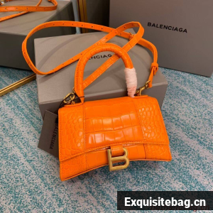 Balenciaga Hourglass XS Top Handle Bag 28331S orang Balenciaga Hourglass XS Top Handle Bag 28331S orang