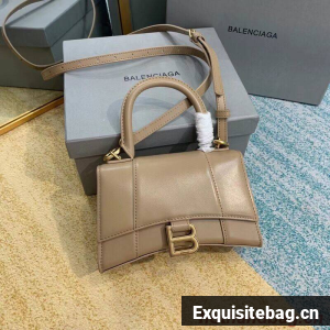 Balenciaga Hourglass XS Top Handle Bag shiny box calfskin 28331 apricot Balenciaga Hourglass XS Top Handle Bag shiny box calfskin 28331 apricot