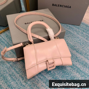 Balenciaga Hourglass XS Top Handle Bag shiny box calfskin 28331 LIGHT ROSE Balenciaga Hourglass XS Top Handle Bag shiny box calfskin 28331 LIGHT ROSE