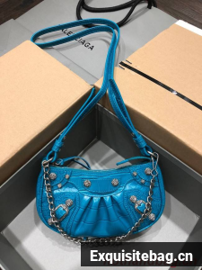 Balenciaga LE CAGOLE MINI PURSE WITH CHAIN 6958141 blue Balenciaga LE CAGOLE MINI PURSE WITH CHAIN 6958141 blue