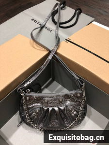 Balenciaga LE CAGOLE MINI PURSE WITH CHAIN 6958141 gray Balenciaga LE CAGOLE MINI PURSE WITH CHAIN 6958141 gray