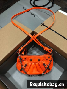Balenciaga LE CAGOLE MINI PURSE WITH CHAIN 6958141 orange Balenciaga LE CAGOLE MINI PURSE WITH CHAIN 6958141 orange