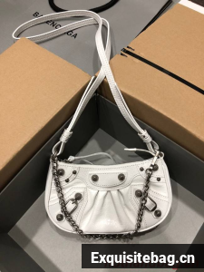 Balenciaga LE CAGOLE MINI PURSE WITH CHAIN 6958141 white Balenciaga LE CAGOLE MINI PURSE WITH CHAIN 6958141 white