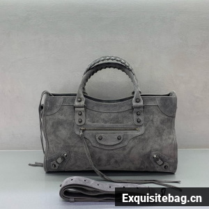 Balenciaga Le City medium suede tote bag 230582 gray Balenciaga Le City medium suede tote bag 230582 gray