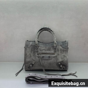 Balenciaga Le City small suede tote bag 230582 grey Balenciaga Le City small suede tote bag 230582 grey