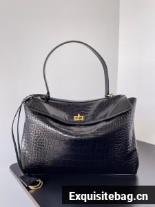 Balenciaga Rodeo Handbag Large crocodile skin 795458 black Balenciaga Rodeo Handbag Large crocodile skin 795458 black