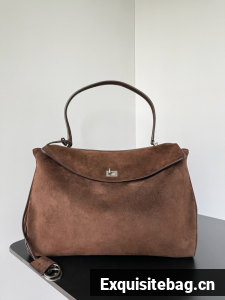 Balenciaga Rodeo Handbag Large suede calfskin 795459 Coffee Balenciaga Rodeo Handbag Large suede calfskin 795459 Coffee