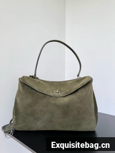 Balenciaga Rodeo Handbag Large suede calfskin 795459 green Balenciaga Rodeo Handbag Large suede calfskin 795459 green