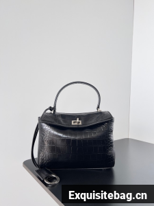 Balenciaga Rodeo Mini Handbag crocodile skin 795456 black Balenciaga Rodeo Mini Handbag crocodile skin 795456 black