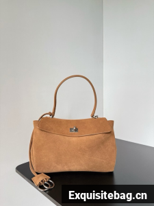 Balenciaga Rodeo Mini Handbag suede calfskin 795456 tan Balenciaga Rodeo Mini Handbag suede calfskin 795456 tan