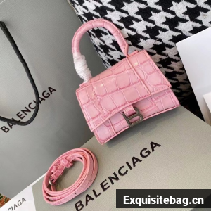 Balenciaga WOMENS HOURGLASS MINI TOP HANDLE BAG M8000 PINK Balenciaga WOMENS HOURGLASS MINI TOP HANDLE BAG M8000 PINK