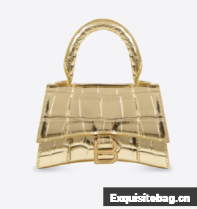 Balenciaga WOMENS HOURGLASS MINI TOP HANDLE BAG M8000 gold Balenciaga WOMENS HOURGLASS MINI TOP HANDLE BAG M8000 gold