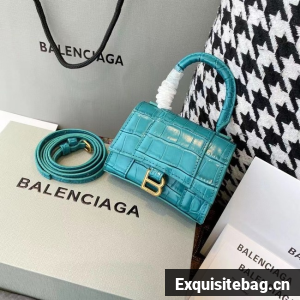 Balenciaga WOMENS HOURGLASS MINI TOP HANDLE BAG M8000 light blue Balenciaga WOMENS HOURGLASS MINI TOP HANDLE BAG M8000 light blue