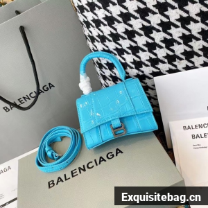 Balenciaga WOMENS HOURGLASS MINI TOP HANDLE BAG M8000 sky blue Balenciaga WOMENS HOURGLASS MINI TOP HANDLE BAG M8000 sky blue