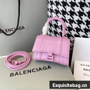 Balenciaga WOMENS HOURGLASS MINI TOP HANDLE BAG shiny box calfskin M8000 pink Balenciaga WOMENS HOURGLASS MINI TOP HANDLE BAG shiny box calfskin M8000 pink