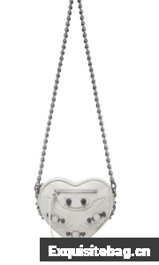 Balenciaga WOMENS LE CAGOLE HEART MINI BAG 27811 WHITE Balenciaga WOMENS LE CAGOLE HEART MINI BAG 27811 WHITE