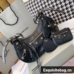 Balenciaga WOMENS LE CAGOLE MEDIUM SHOULDER BAG IN BLACK 27541 Balenciaga WOMENS LE CAGOLE MEDIUM SHOULDER BAG IN BLACK 27541