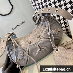 Balenciaga WOMENS LE CAGOLE MEDIUM SHOULDER BAG IN GRAY 27541 Balenciaga WOMENS LE CAGOLE MEDIUM SHOULDER BAG IN GRAY 27541