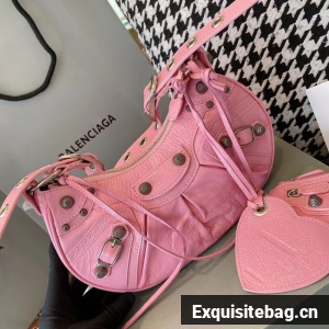Balenciaga WOMENS LE CAGOLE MEDIUM SHOULDER BAG IN PINK 27541 Balenciaga WOMENS LE CAGOLE MEDIUM SHOULDER BAG IN PINK 27541