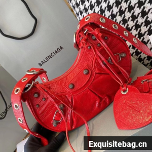 Balenciaga WOMENS LE CAGOLE MEDIUM SHOULDER BAG IN RED 27541 Balenciaga WOMENS LE CAGOLE MEDIUM SHOULDER BAG IN RED 27541