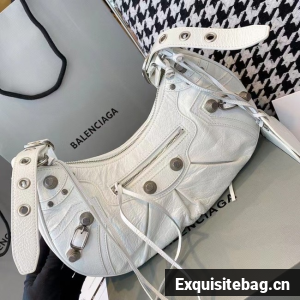 Balenciaga WOMENS LE CAGOLE MEDIUM SHOULDER BAG IN WHITE 27541 Balenciaga WOMENS LE CAGOLE MEDIUM SHOULDER BAG IN WHITE 27541