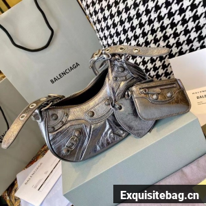 Balenciaga WOMENS LE CAGOLE MEDIUM SHOULDER BAG IN silver 27541 Balenciaga WOMENS LE CAGOLE MEDIUM SHOULDER BAG IN silver 27541