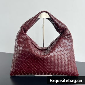 Bottega Veneta Hop calf leather 796262 Dark barolo