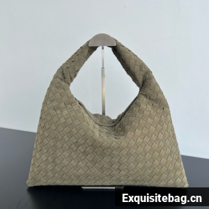 Bottega Veneta Hop calf leather Suede 796262 light gray