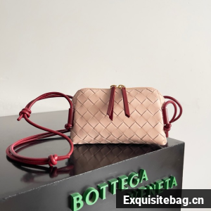 Bottega Veneta Intrecciato Concert Pouch 794258 Seashell&red