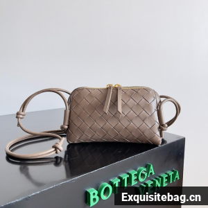 Bottega Veneta Intrecciato Concert Pouch 794258 dark gray