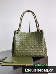 Bottega Veneta Parachute 826212 dark green&Brass finish