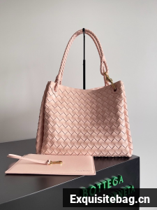 Bottega Veneta Parachute 826212 pink& Brass finish