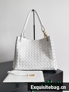 Bottega Veneta Large Parachute 826212 white& Brass finish