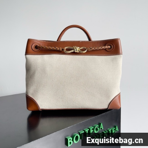 Bottega Veneta Andiamo calfskin 810214 brown silver& canvas Bottega Veneta Andiamo calfskin 810214 brown silver& canvas