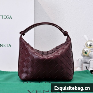 Bottega Veneta Mini Wallace 754443 Wine Bottega Veneta Mini Wallace 754443 Wine