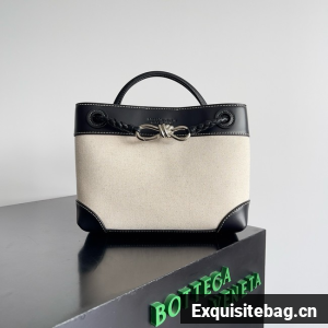 Bottega Veneta Small Andiamo Bag 766014 black silver canvas Bottega Veneta Small Andiamo Bag 766014 black silver canvas