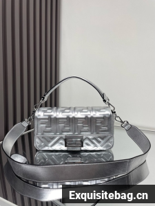 Fendi Baguette Medium Bag 8BR600 Silver