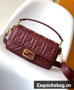 Fendi Baguette Medium Bag 8BR600 burgundy